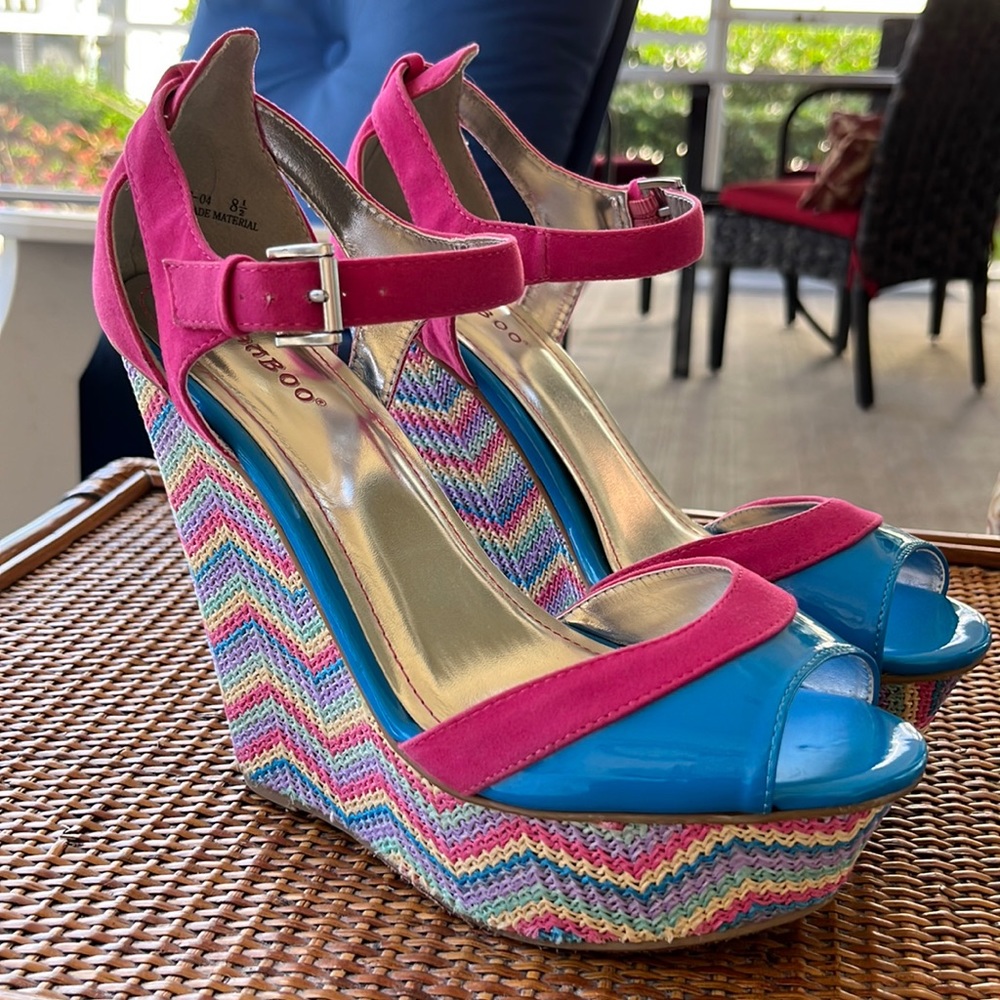 Bamboo platform shoes  'Brucee' SIZE 8.5